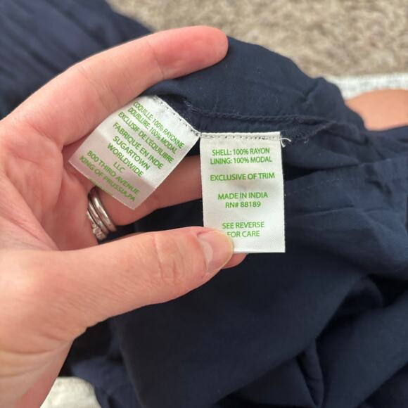 Lilly Pulitzer Women’s Navy Joelle Dress Boho Off The Shoulder Vacation Resort S - Picture 11 of 12